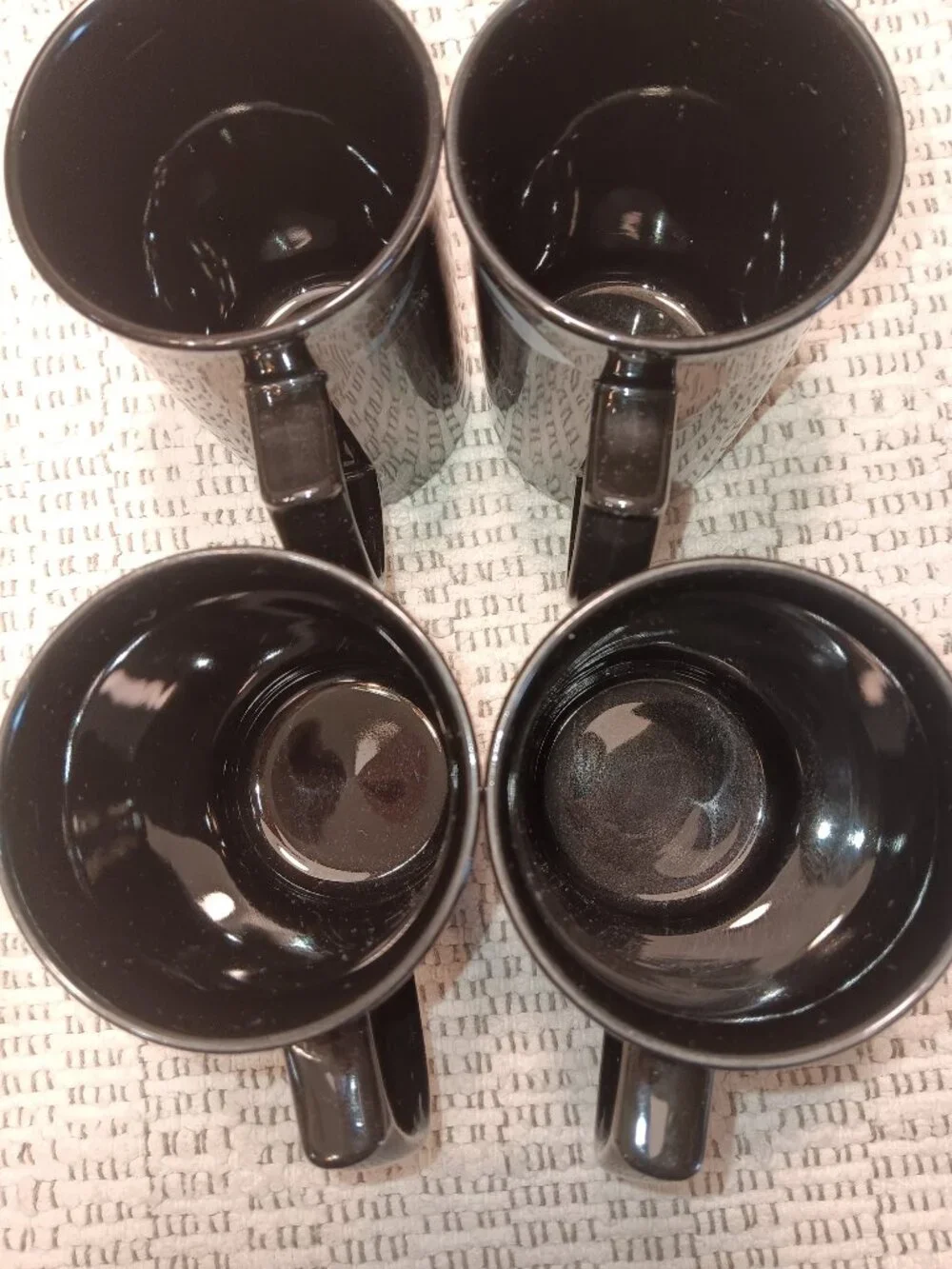 Mikasa Galleria Opus Black FK701 Calla Lily vintage lot set of 4 cappuccino mugs